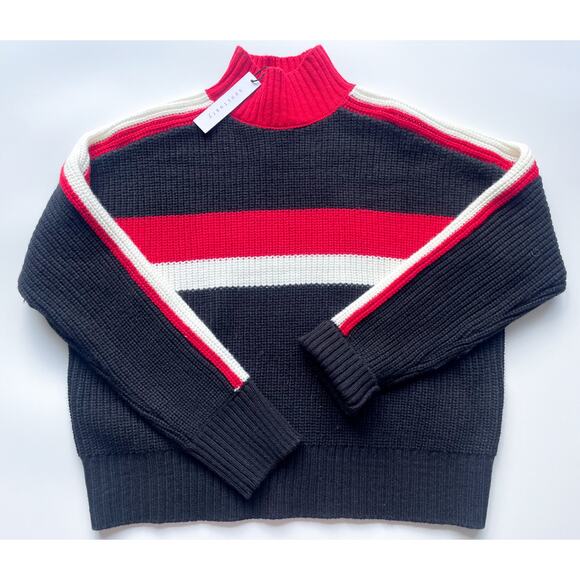 NWT Women's Sanctuary Black, White, and Red Knit Sweater Size Small - Picture 1 of 6